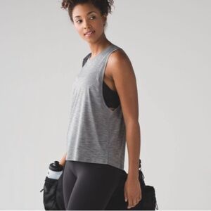 Grey lulu muscle tank